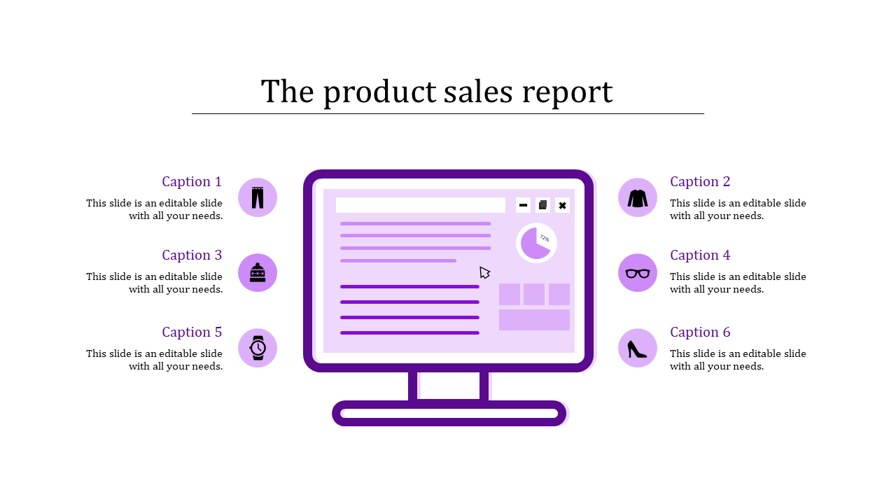 sales report template-the product sales report-purple